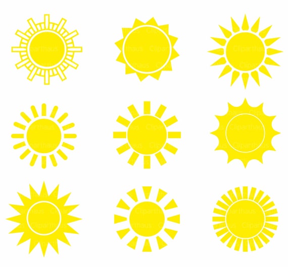 Download Sun Clipart Clipart Sun Vector Sun Clipart Commercial Use Etsy
