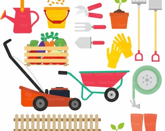 Clipart Gardening, Gardening clipart, Gardening tools clipart, Gardening svg, Gardening  vector, commercial use, instant download, SVG Files