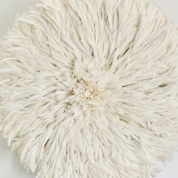 ivory white juju hat, cream white wall decor feathers, african bamileke headdress, home decor juju hat gift for mom