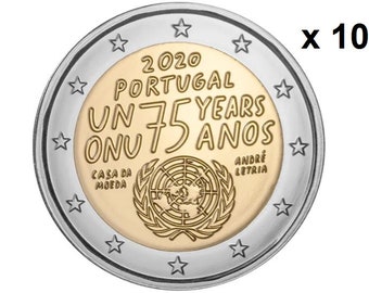 10 units x  2 euro Commemorative Coins  2020 United Nations UNC