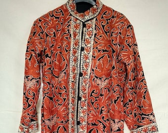 Chaqueta de lana de Cachemira, bordado Aari, abrigo Boho