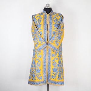 Kashmiri Jacket, embroidered silk jacket, long length coat, Bohemian Jacket, embroidered jacket, long embroidered coat, silk summer jacket