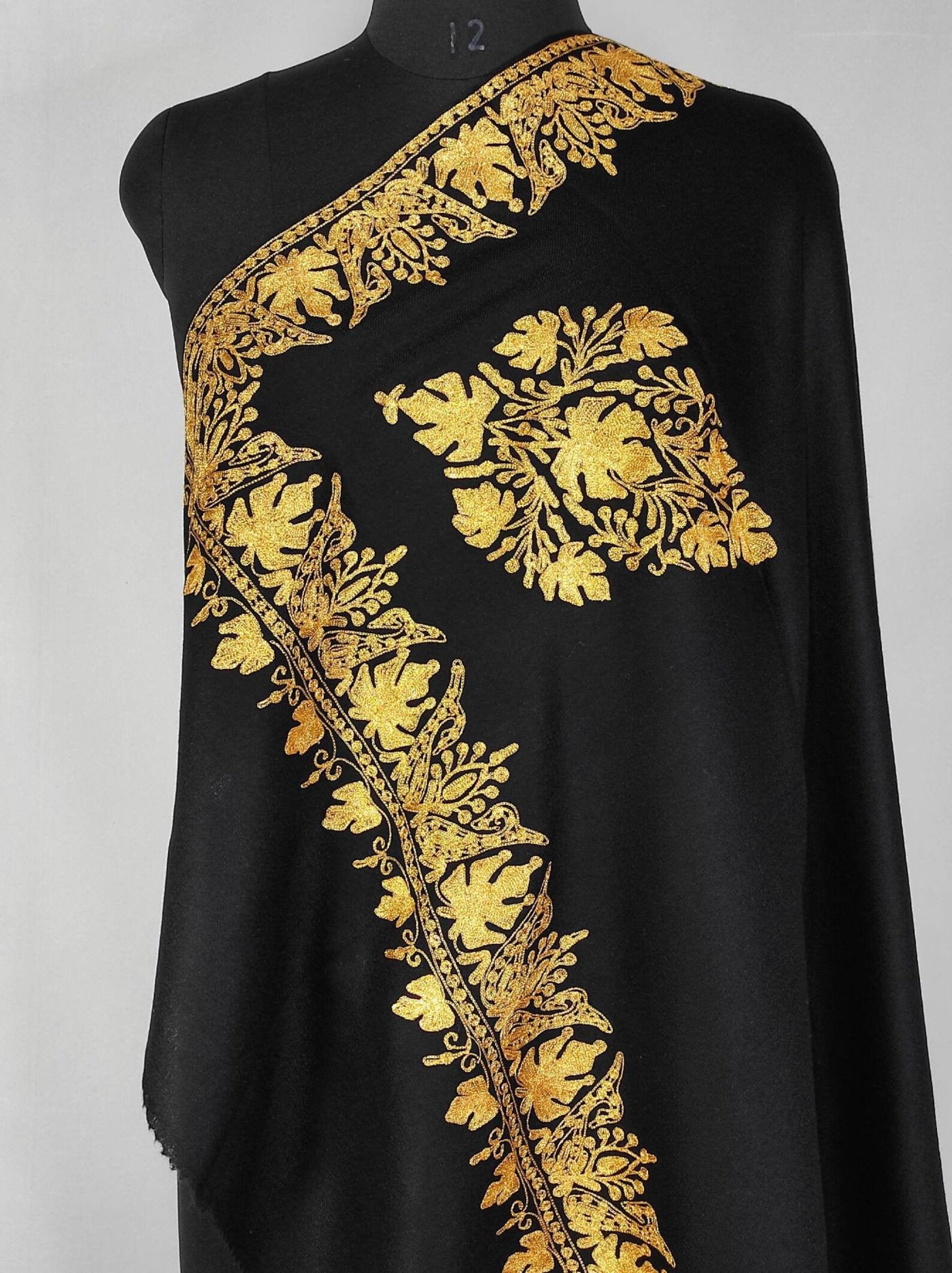 Fine wool embroidered shawl Kashmiri Embroidery tilla Shawl Etsy