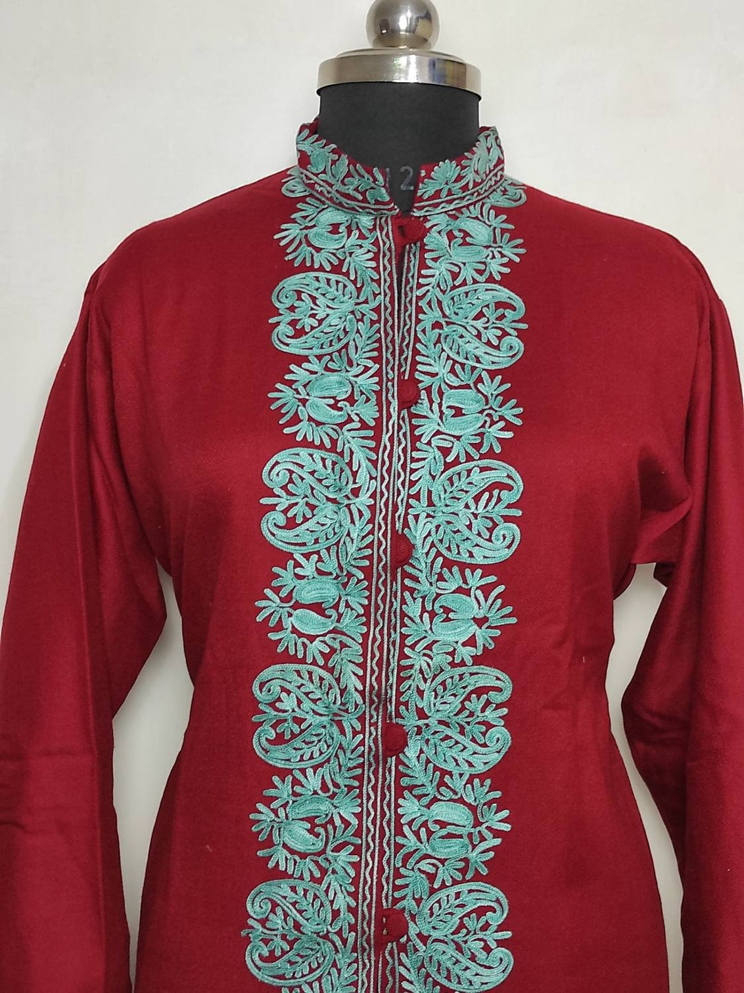 Kashmiri Embroidered Jacket Embroidered Coat Long Jacket Etsy