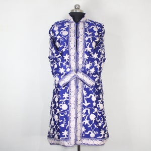 Kashmiri Jacket, embroidered silk jacket, long length coat, Bohemian Jacket, embroidered jacket, long embroidered coat, silk summer jacket