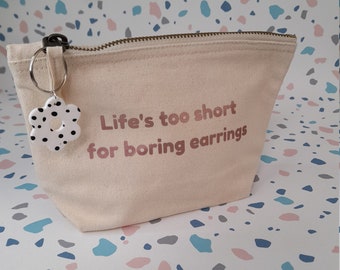 Small accessory bag - jewellery bag - quote bag - accessories storage - personalised cosmetic bag