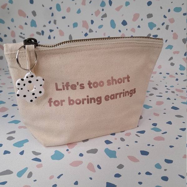 Small accessory bag - jewellery bag - quote bag - accessories storage - personalised cosmetic bag