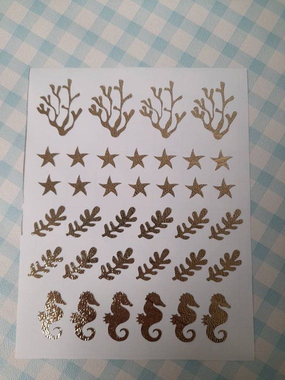 Decals for polymer clay - Polymer clay earring decal sheet - polymer clay supplies - polymer clay tools - jewellery decals - sea decals