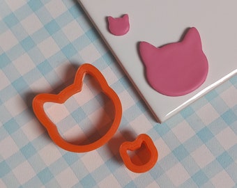Cat head  shaped polymer clay cutter