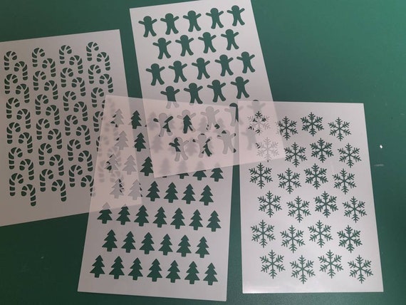 Christmas Texture sheet / stencil sheet for polymer clay set of 4