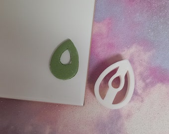 Teardrop Polymer Clay Earring Cutter: Geometric PLA Clay Cutters