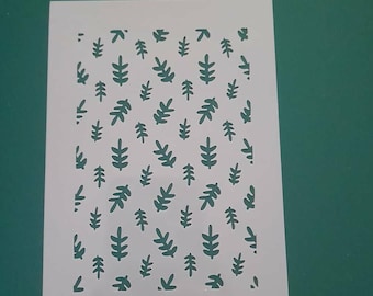 Polymer clay texture sheet, stencil sheet, embossing sheet, silk screen - leaf design