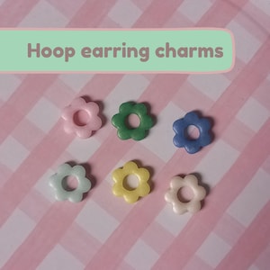 Daisy Polymer Clay Hoop Earring Charms: Gemstone Effect, Customisable
