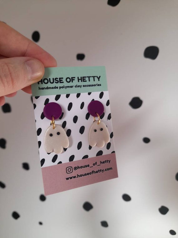 Halloween earrings - cute ghost earrings - trick or treat earrings - spooky earrings - Halloween accessories