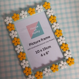Small Picture Frame Daisy Picture Frame Photo Frame Floral Picture Frame Cute Frame 10x15 Frame ...