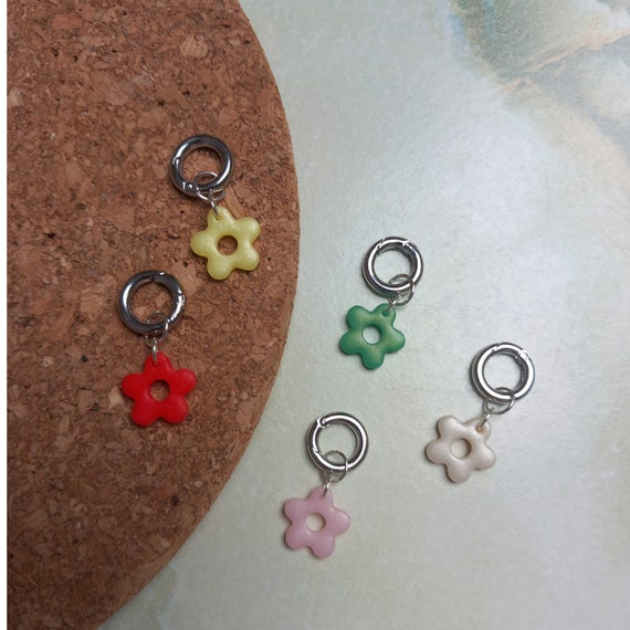 Polymer clay flower necklace charm / bracelet charm