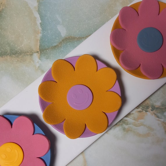 Zero waste retro smiley flower polymer clay trinket dish