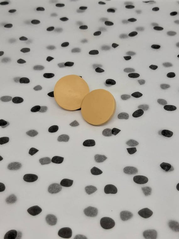 Polymer clay stud earrings pale yellow