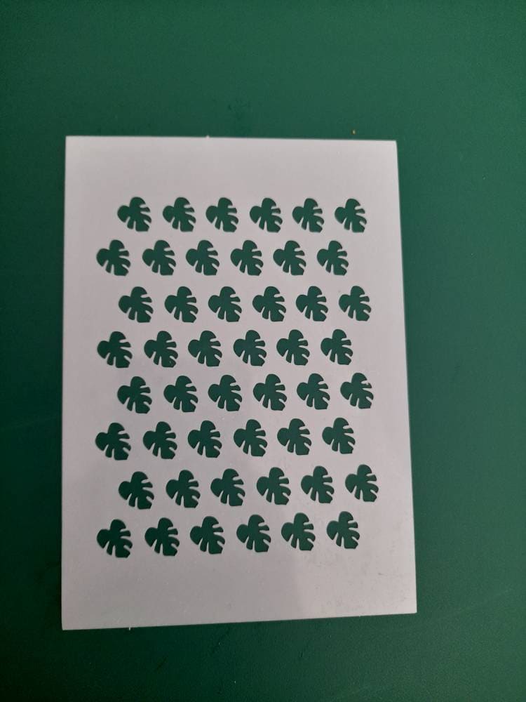 Texture sheet / stencil sheet for polymer clay tropical leaf monstersa leaf