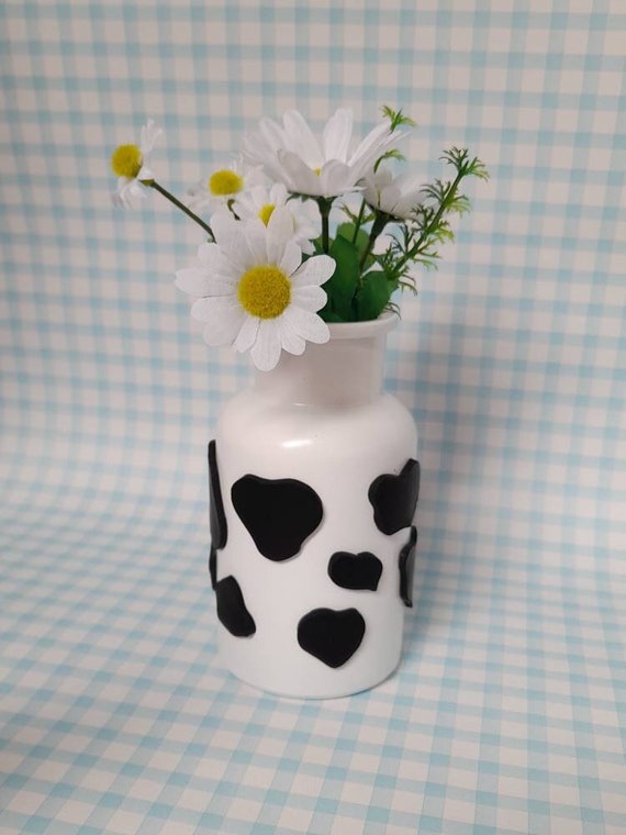 Cow print mini vase - colourful vases - table decor - decorated vase