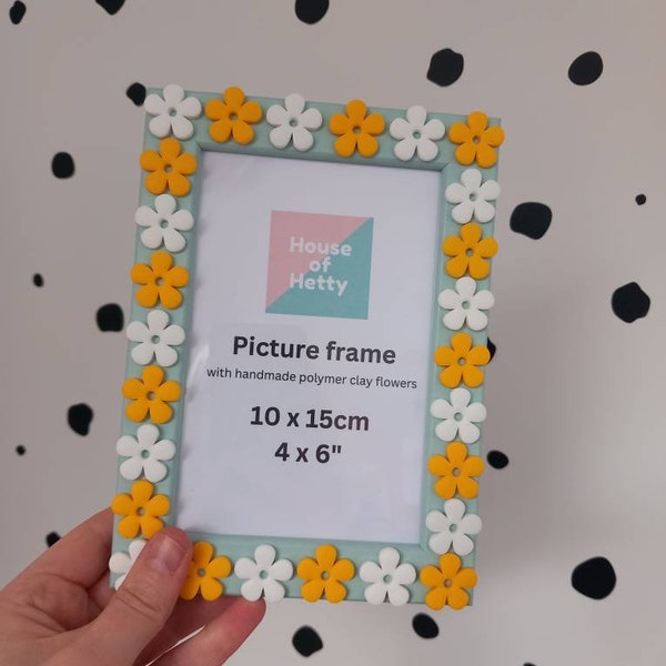 Small picture frame - daisy picture frame - photo frame - floral picture frame - cute frame - 10x15 frame - 4x6 frame - home decor