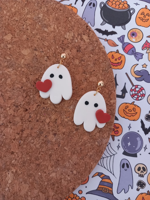 Halloween earrings - cute ghost earrings - trick or treat earrings - spooky earrings - Halloween accessories