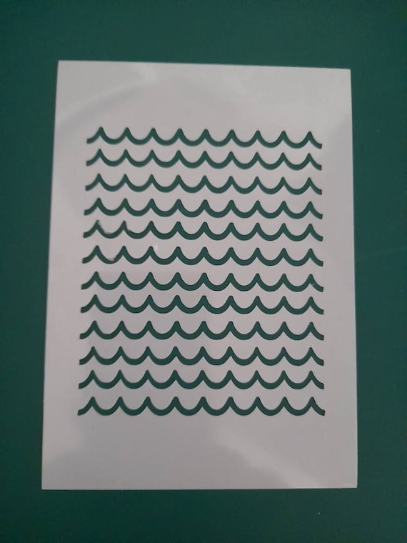 Texture sheet / stencil sheet / embossing sheet for polymer clay - waves