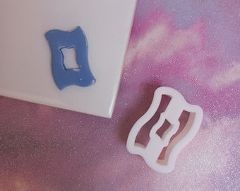 Wavy Rectangle Polymer Clay Cutter: Earring Making Tool
