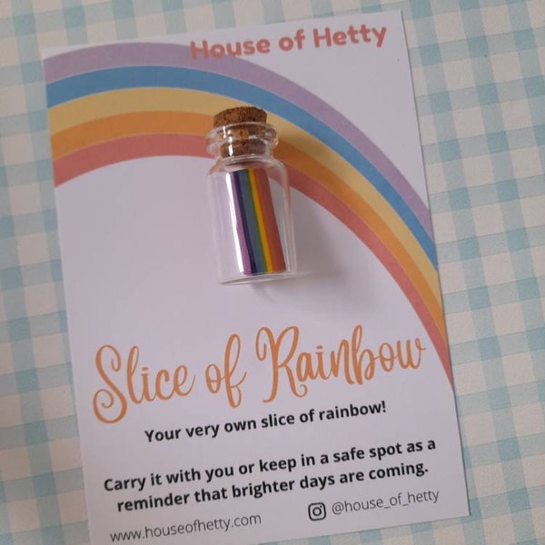 Slice of rainbow jar - worry crystal jar - lockdown gifts - letterbox gifts - brighter days - hope jar