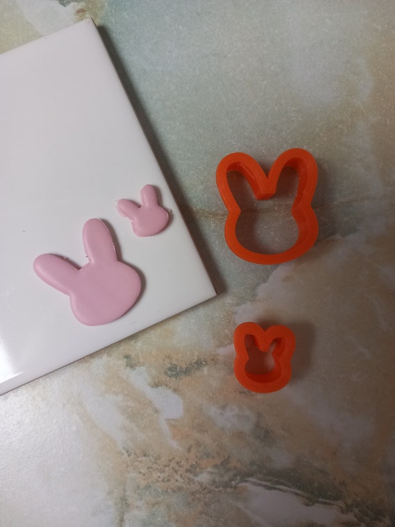 bunny head  shaped polymer clay cutter - easter bunny clay cutter - rabbit clay cutter - cute clay cutter