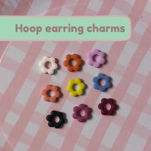 Daisy Polymer Clay Hoop Earring Charms - Customizable