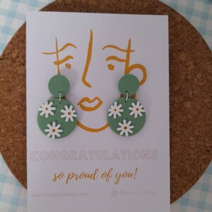 Daisy Earrings: Handmade Polymer Clay Congratulations Gift