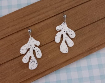Matisse Inspired Polymer Clay Earrings: Coral Seaweed Dangles