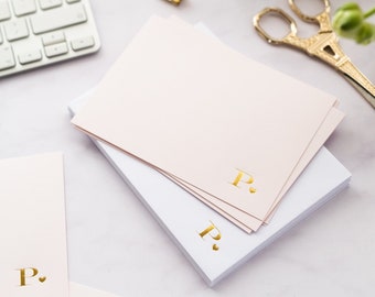 Initial Embossed Gold Hot Foil Notecards & Envelopes | Christmas Stationery Gift | Secret Santa Stationery | Stocking Filler