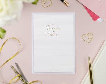 Thanks A Million Gold Foil Imprinted Greeting Card | Thank You Card | With Thanks Card | Luxury Thank You Card | Thank You Friend Card