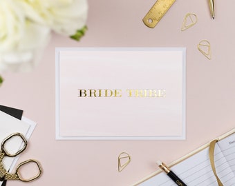 Bride Tribe Gold Foil Imprinted Greeting Card | Bridal Party Proposal Card | Bride Tribe Card | Bridesmaid Proposal Card | Hen Do Card