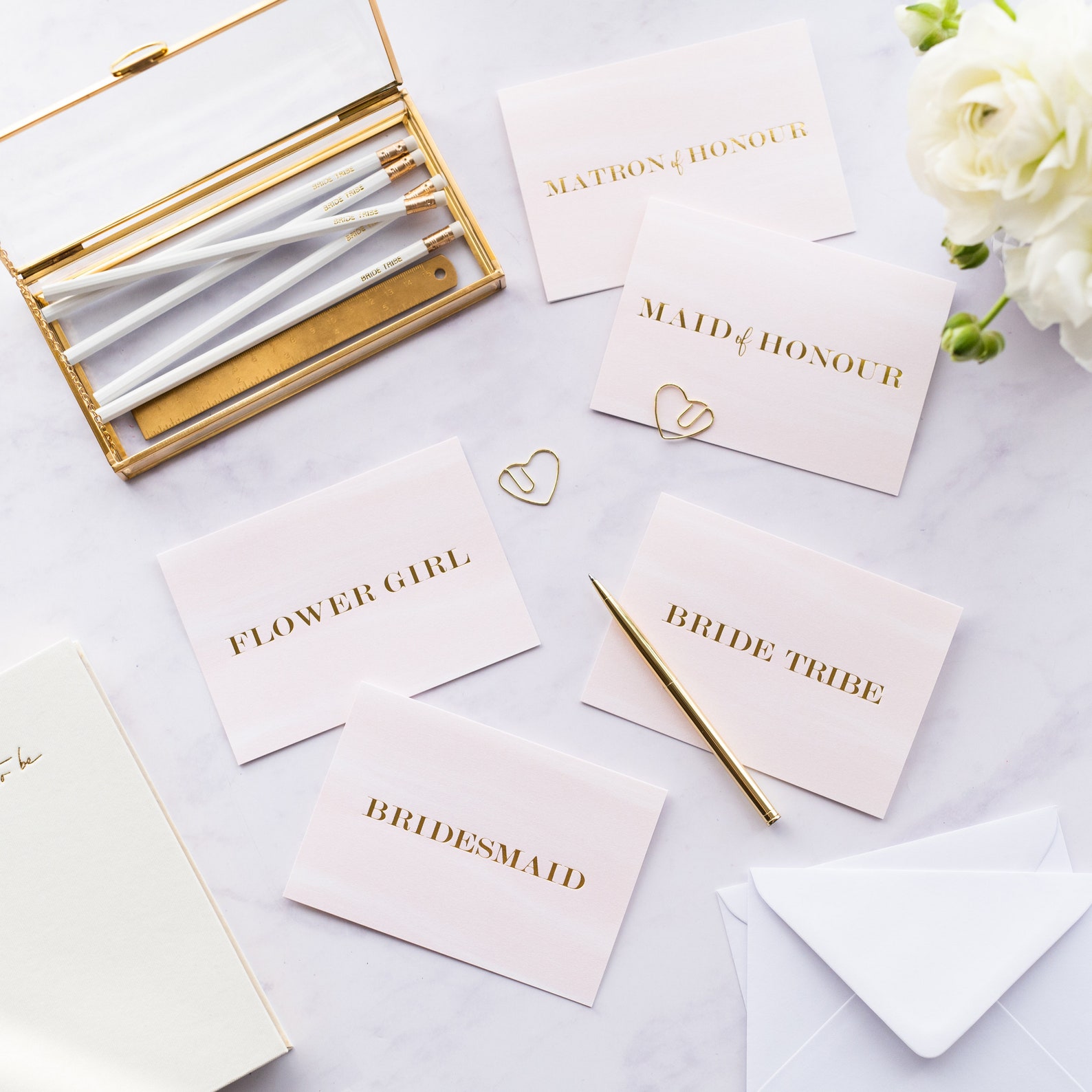 Bridesmaid Gold Foil Imprinted Greeting Card Bridal Party Proposal Card ...