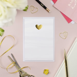 Carte de vœux imprimée Heart Gold Foil | carte de vœux de luxe | Tout simplement parce que la carte | Carte de fête des mères | Carte d’amour