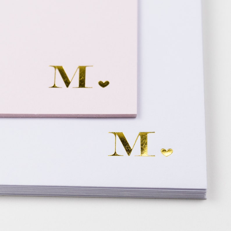 Initial Embossed Gold Hot Foil Notecards & Envelopes Etsy