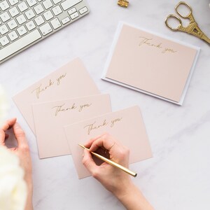 Juego de tarjetas de agradecimiento / Lámina caliente de oro en relieve Tarjetas de agradecimiento / Juego de tarjetas de agradecimiento / Papelería de lujo / Regalo de boda / Regalo del día de la madre