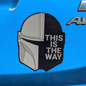 The Mandalorian Magnet, This Is The Way, Star Wars Art Inspired Large Magnet.  4.5"x4"  Holiday Gift, Car Magnet Fridge Magnet