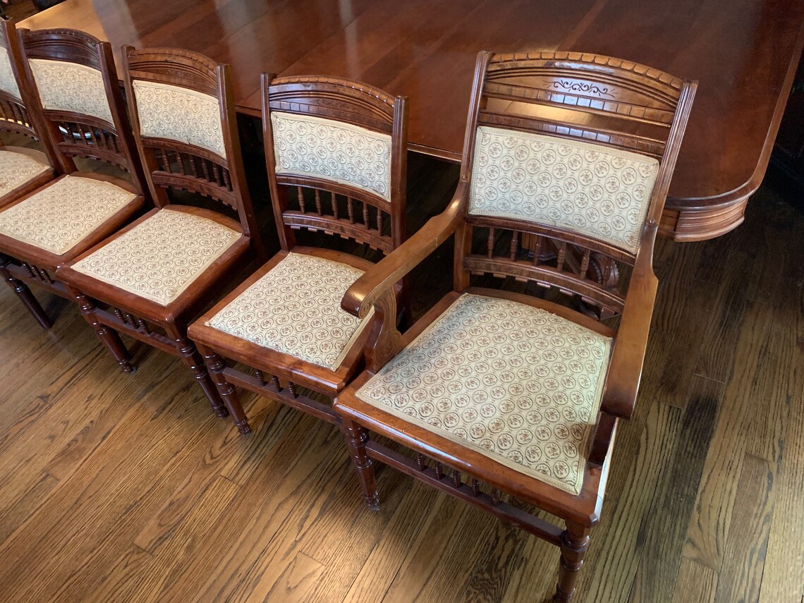 EastlaKe Walnut Extending Dining Table and Chairs Etsy