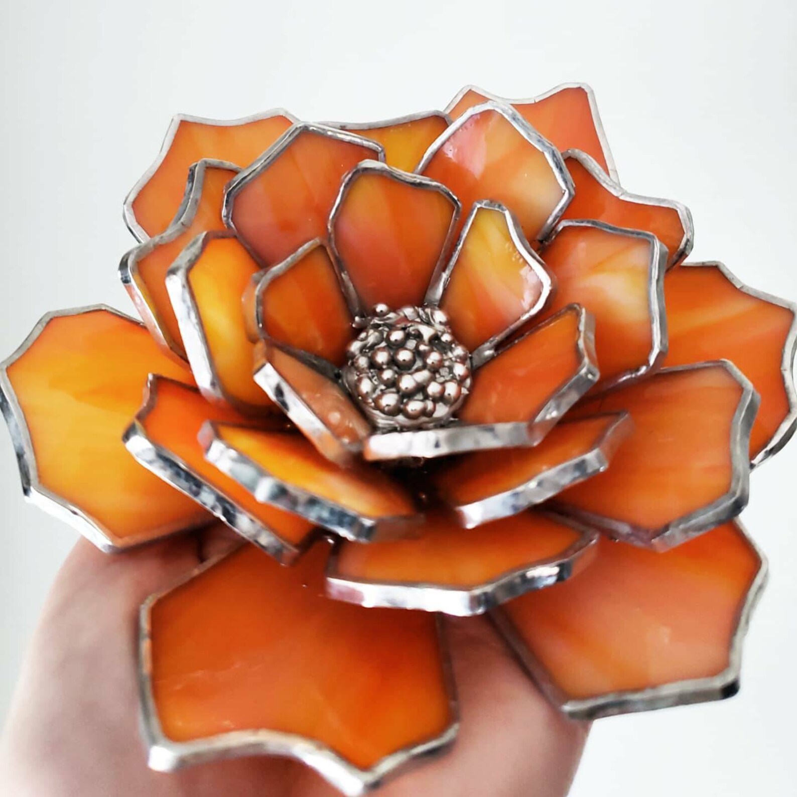 Stained Glass Marigold Flower Etsy