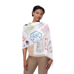 Wereldpaspoortstempelpatroon lichtgewicht reissjaal