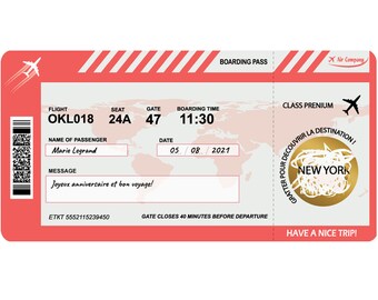 Fausse Carte D Embarquement Etsy