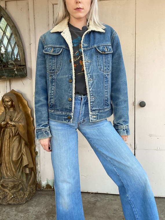 Vintage 1970s Lee Storm Rider Sherpa Denim Jacket