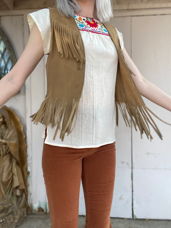 Vintage 1970s fringe vest