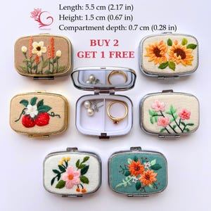 Personalized Embroidered Jewelry Box, Custom Jewelry Box, Jewelry Box With Mirror, Bridesmaid Gift, Gift for Her. Buy 2 Get 1 Free