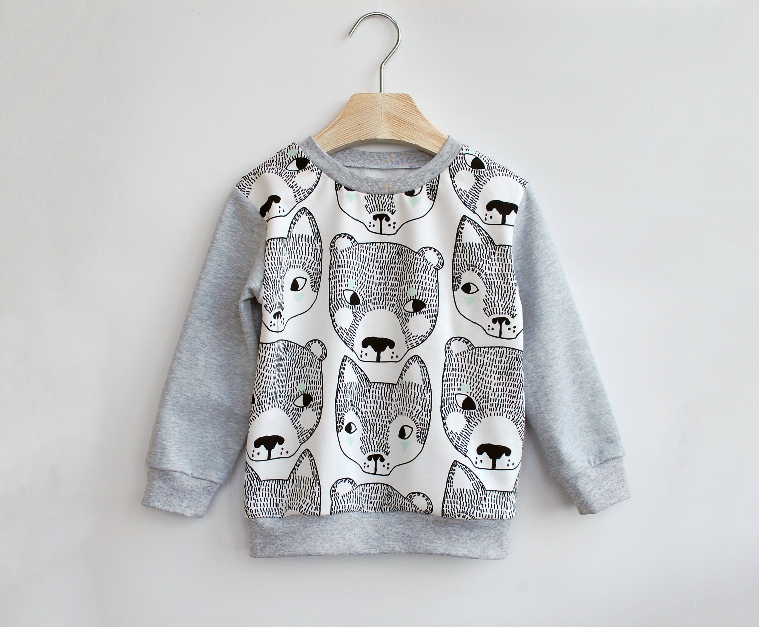 Organic bear baby sweatshirt Winter sweatshirt for baby for | Etsy
