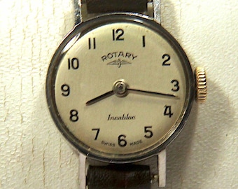 Rare Rotary Ladies Vintage Cocktail Watch: Swiss Made Mechanical Wind Up